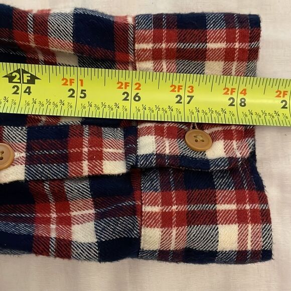 J. Crew Mercantile Tartan Plaid Flannel Button Up Shirt Mens Size XLT Tall Red - Picture 6 of 11